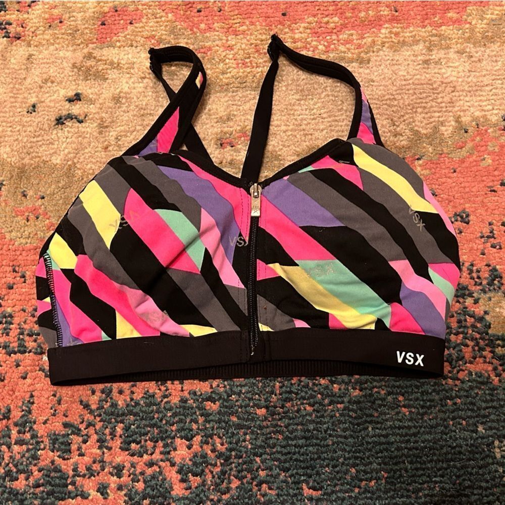 Victoria's Secret Multicolor Striped Sports Bra